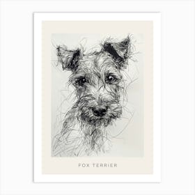 Fox Terrier Dog Line Sketch 2 Poster Art Print