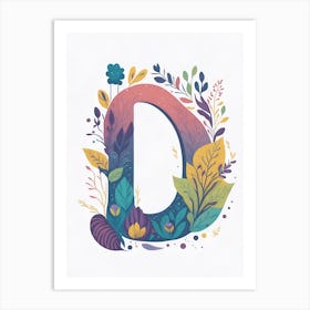 Colorful Letter D Illustration 58 Art Print