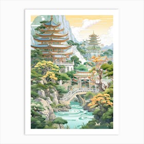 Summer Palace China Modern Illustration 3 Art Print