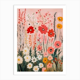 Colorful Abstract Wildflowers Art Print