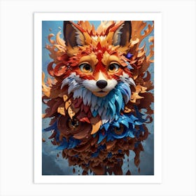 Abstract Fox Art Print