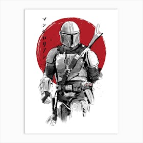 Mandalorian Bounty Hunter Sumi E Jpeg 3000 × 4000 Affiche