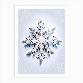 Stellar Dendrites, Snowflakes, Marker Art 3 Art Print