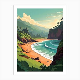 Kauai Hawaii, Usa, Flat Illustration 4 Art Print