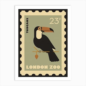 London Zoo Stamp Toucan Bird Kids Art Print Art Print