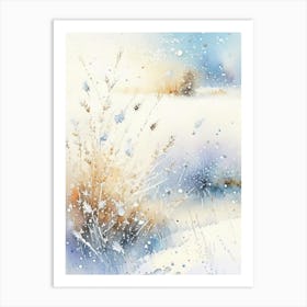 Snowflakes On A Field, Snowflakes, Storybook Watercolours 3 Art Print