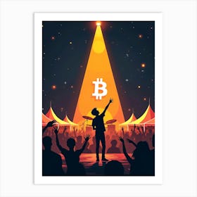 Bitcoin At A Concert Art Print