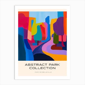 Abstract Park Collection Poster Parc De Belleville Paris France 2 Art Print