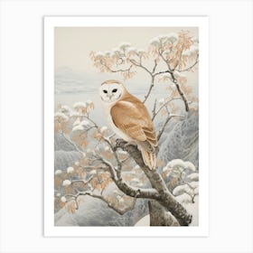 Winter Bird Painting Owl 3 Art Print