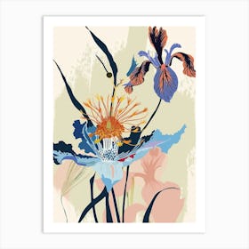 Colourful Flower Illustration Love In A Mist Nigella 2 Art Print