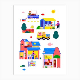 Camion Poisson Art Print