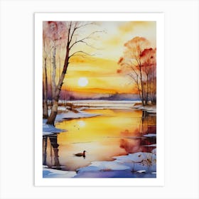 Winter Sunset 7 Art Print