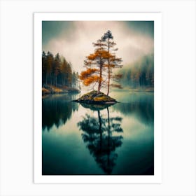 Lone Tree In A Lake 3 Art Print