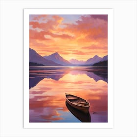 Sunset In A Canoe Art Print