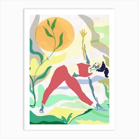 Morning Yoga Colourful Art Print