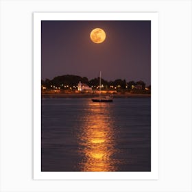 Full Moon Over The Bay Art Print