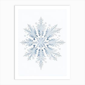 Winter Snowflake Pattern, Snowflakes, Pencil Illustration 2 Art Print
