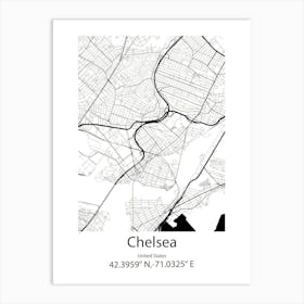 Chelsea,United States Minimalist Map Art Print