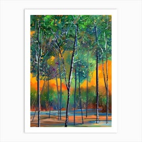 Trees At Sunset Art Print