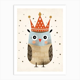 Little Owl 3 Wearing A Crown Art Print