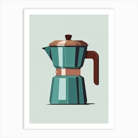Green Italian Coffee Maker Art Print