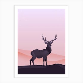 Deer Silhouette Art Print