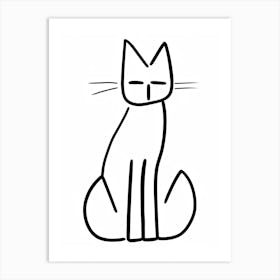 Cat One Line Art 0 Art Print