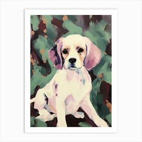 A Cavalier King Charles Spaniel Dog Painting, Impressionist 2 Art Print