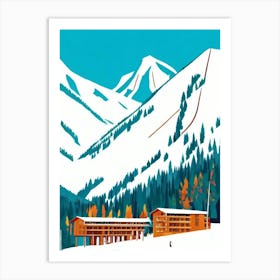 Courchevel, France Midcentury Vintage Skiing Poster Art Print