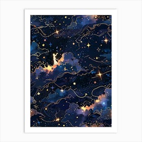 Starry Night Wallpaper 1 Art Print