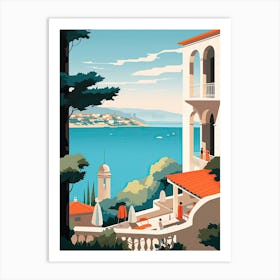 French Riviera, France, Bold Outlines 4 Art Print