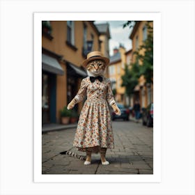 Cat In A Dress 13 Art Print