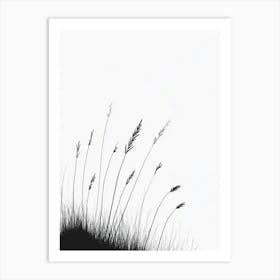 Black And White Grass Art Print