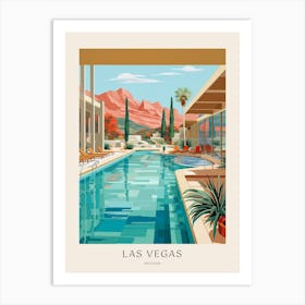 Las Vegas Nevada 2 Midcentury Modern Pool Poster Art Print