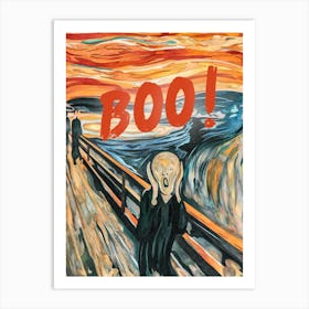 The scream vintage altered art ‘boo’ scary Halloween decor Art Print