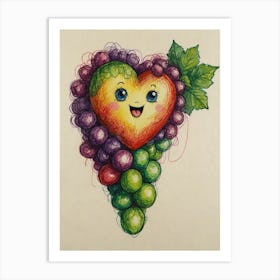 Grape Heart Art Print