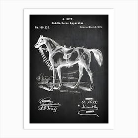 Horse Saddle Patent, Saddle Bridle Art, Horse Riding Gifts, Horse Saddle Wall Decor, Horse Poster, Horse Rider Print, Patent, Hh3221 Art Print