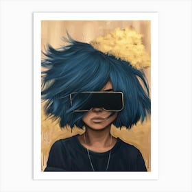 Blue Haired Girl 6 Art Print