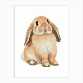 French Lop Rabbit Kids Illustration 3 Art Print