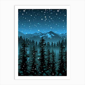 Winter Night Sky Art Print