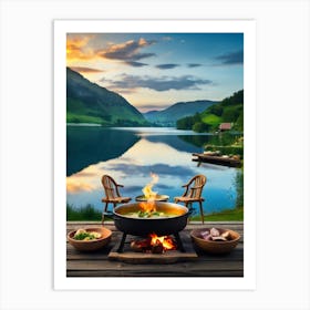 Sunset At The Lake Art Print