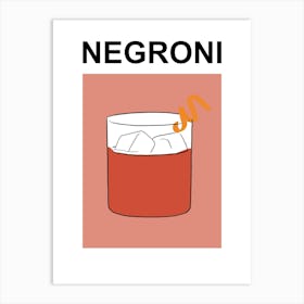 Negroni Cocktail  Art Print