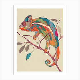 Chameleon Modern Abstract Illustration 4 Art Print