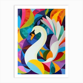 Colourful Swan 2 Art Print