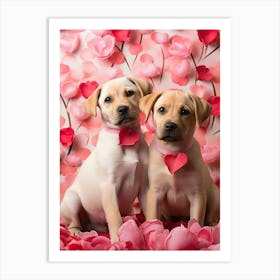 Valentine Puppies Art Print