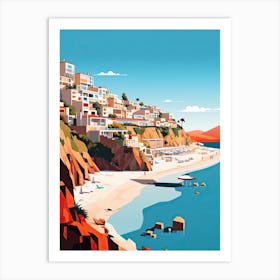 Costa Del Sol, Spain, Flat Illustration 1 Art Print