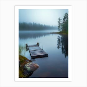 Foggy Swedish Lake Art Print