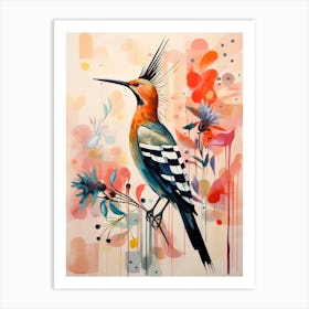 Bird Painting Collage Hoopoe 3 Art Print