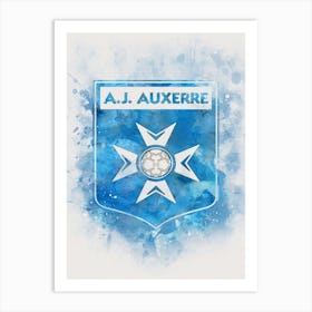 Aj Auxerre Brokem Glass Watercolor Art Print