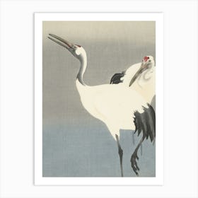 Japanese Ukiyo-E Two Cranes Art Print